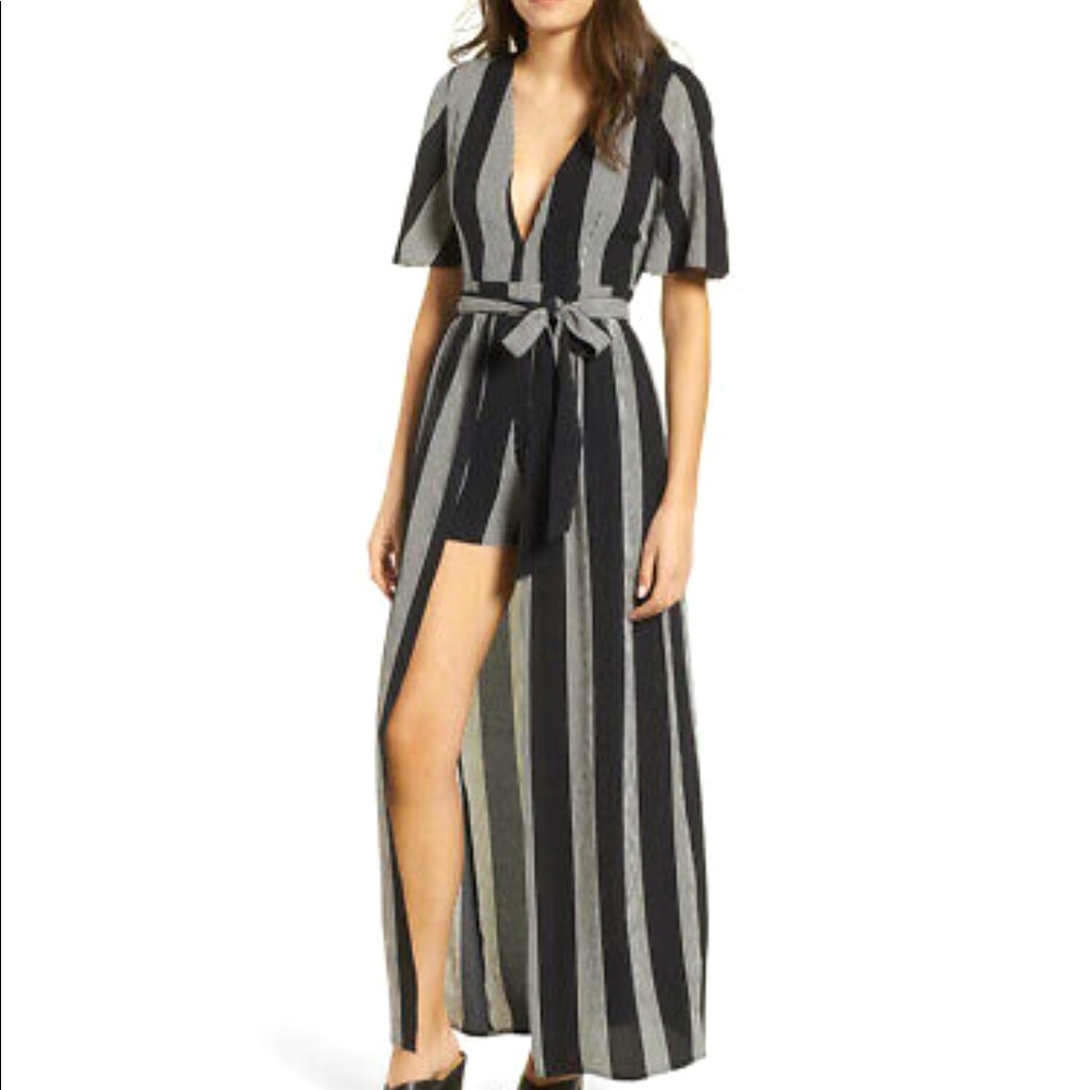 Socialite Striped Maxi Romper